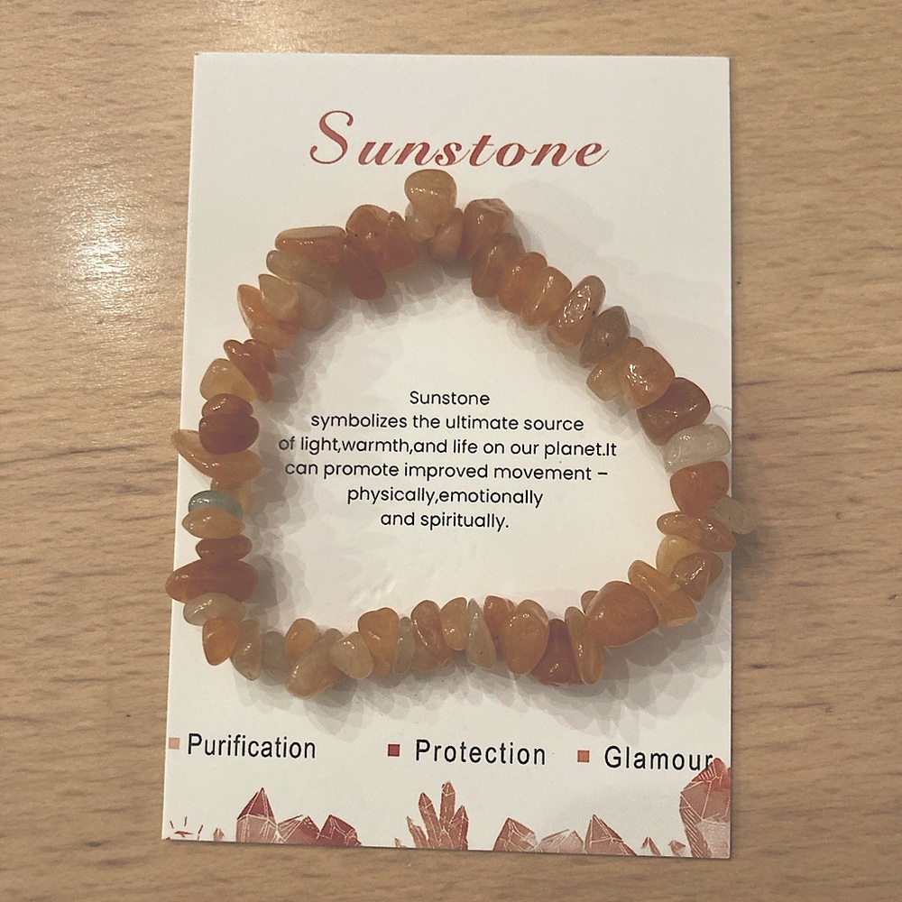 Natural Stone Crystal Bracelet Sunstone- NEW